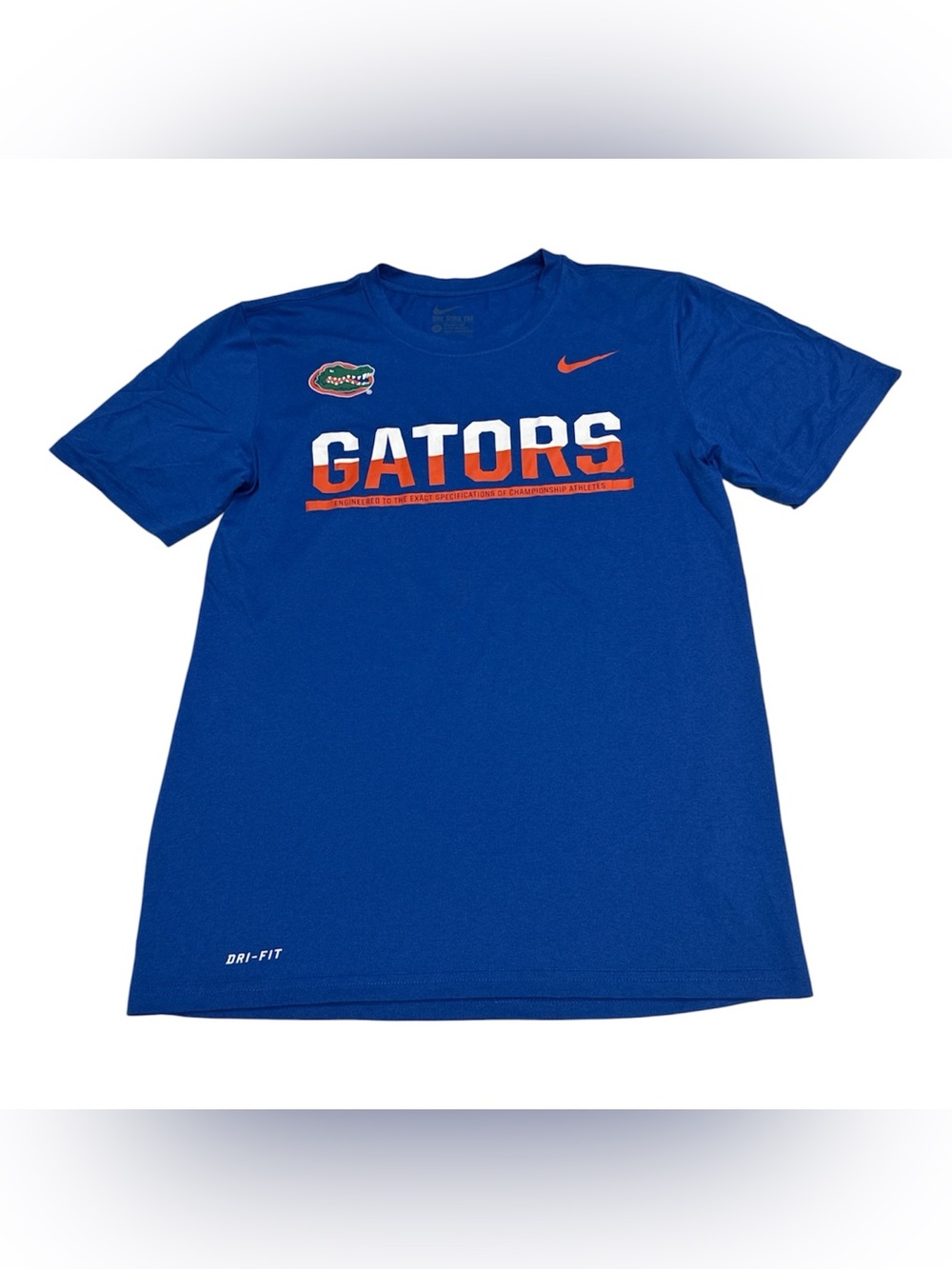 Nike Engineered Florida Gators NCAA Blue Dri Fit Short Sleeve T Shirt Mens Small